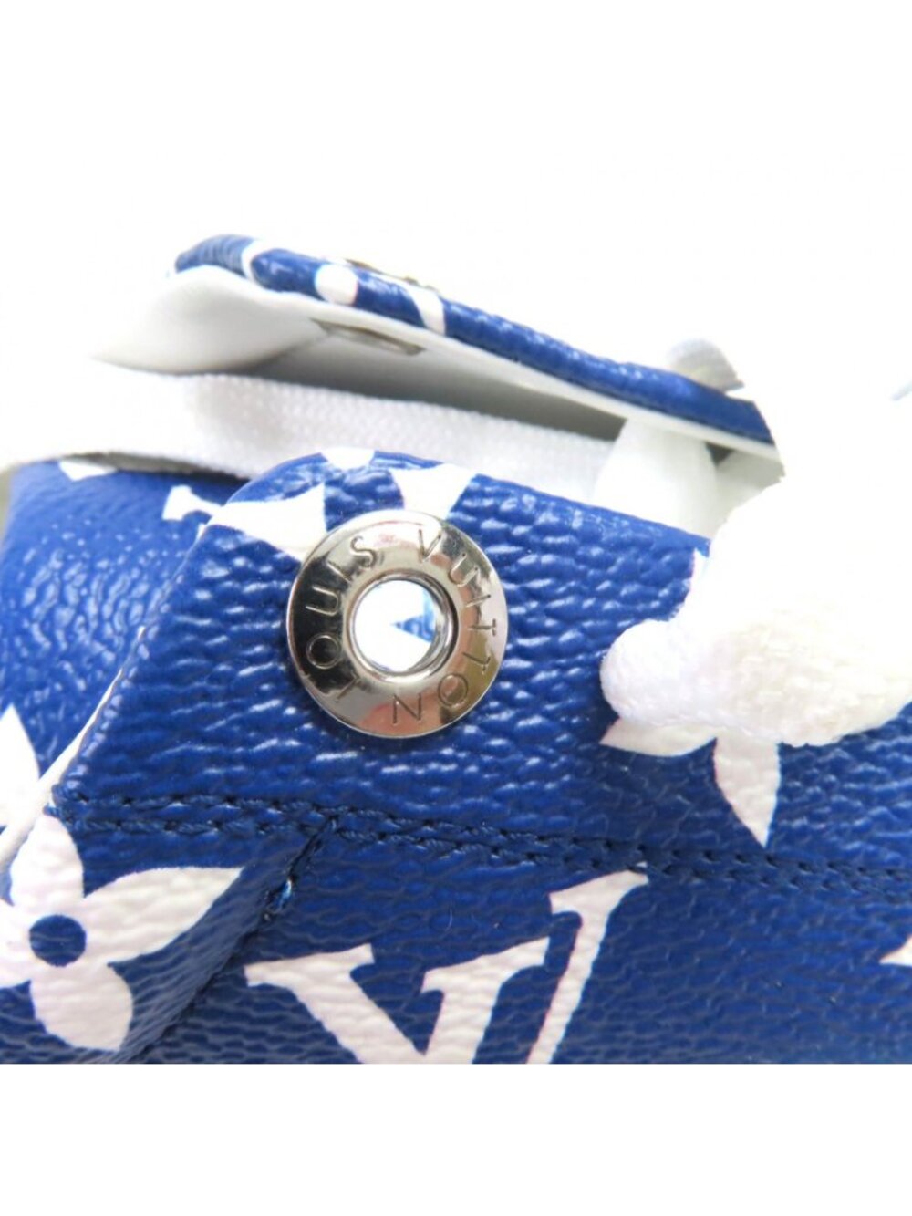 Louis Vuitton Time Out Line LV Escale Monogram Leather Sneakers Blue - Picture 9 of 14